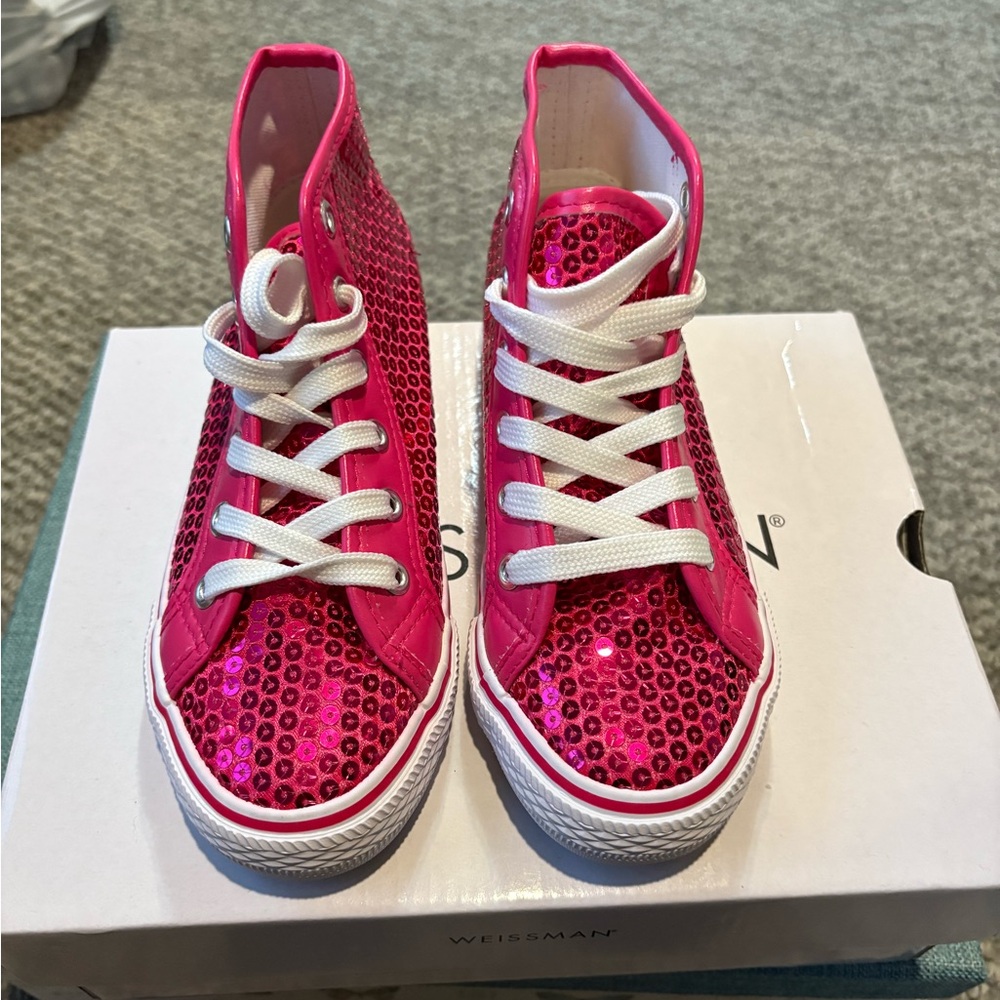 Weissman Fuchsia Sequin High-Top Sneakers - Youth size 3